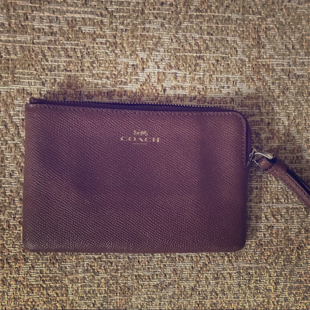 Brown Coach wristlet